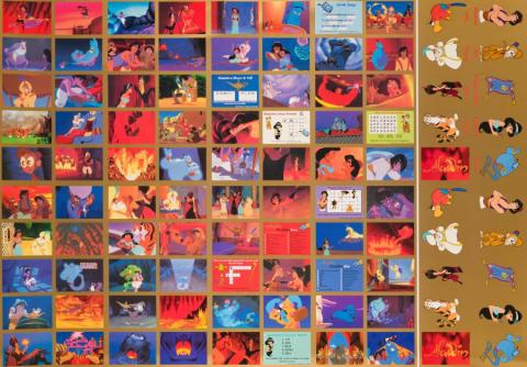 Aladdin Trading Cards Uncut Sheet - ID: janaladdin22297 Disneyana