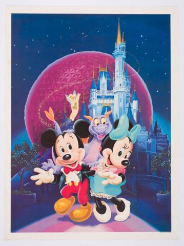 1985 EPCOT Poster with Figment, Mickey, and Minnie - ID: janfigment22252 Disneyana