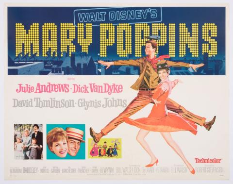 Mary Poppins Promotional Half-Sheet Poster - ID: janpoppins22234 Walt Disney