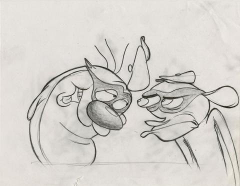 Ren & Stimpy Adult Party Cartoon Story Sketch Drawing - ID: jun22117 Nickelodeon