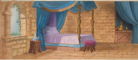 Robin Hood Prince John's Bed Preliminary Background by James Coleman - ID: jun22231 Walt Disney