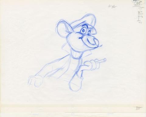 Great Mouse Detective Basil Production Drawing - ID: jun22321 Walt Disney