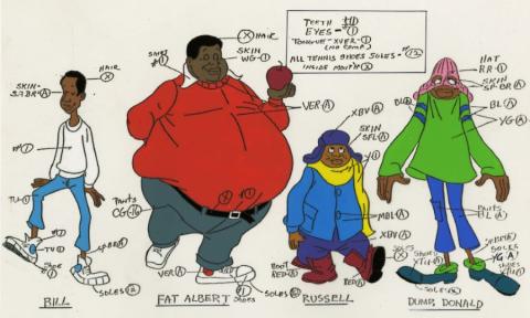 Fat Albert and the Cosby Kids Size Comparison Model Cel - ID: junfatalbert21039 Filmation