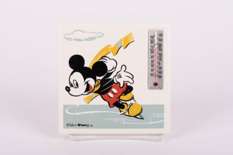 1940s Mickey Mouse Thermo Plaque Thermometer - ID: kempt0001ther Disneyana