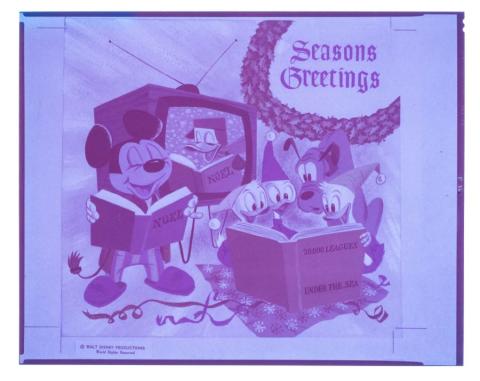 1954 Walt Disney Studios Christmas Card Front Cover Printing Transpareny - ID: mardisney22083 Walt Disney
