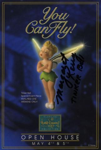 Margaret Kerry Signed WDCC Tinker Bell Promo Postcard - ID: mardisney22364 Disneyana