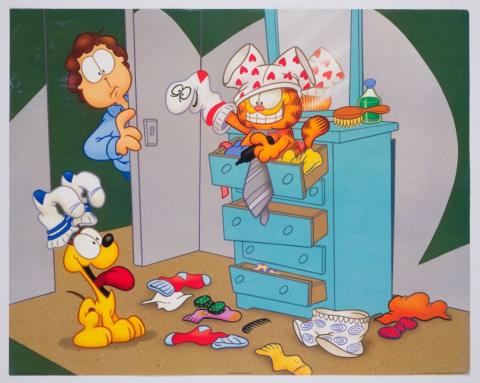 Garfield , Odie, and John Laundry Day Large PAWS Print - ID: margarfield22063 Film Roman
