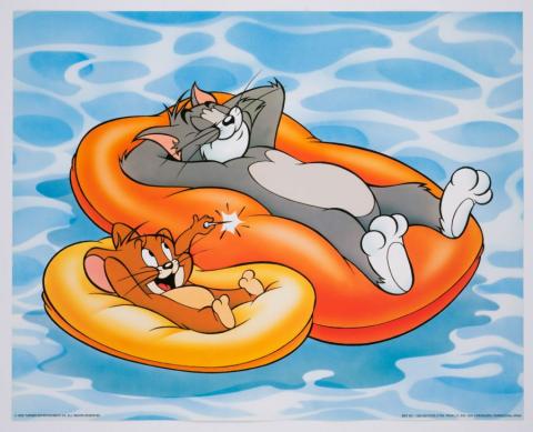 Tom and Jerry Poolside Prankster Large Limited Edition Print - ID: marmgm22072 MGM