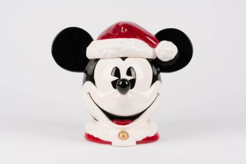 Mickey Mouse Santa Claus Head Cookie Jar by Enesco - ID: marmickey22009 Disneyana