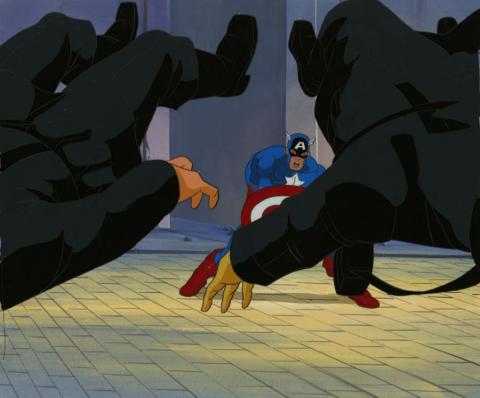 X-Men Old Soldiers Captain America Key Cel and Background - ID: may22105 Marvel