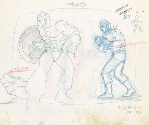 X-Men Captain America and Wolverine Layout Drawing - ID: may22127 Marvel