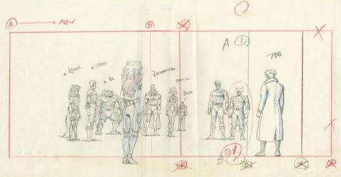 X-Men Phoenix Saga Pan Production Layout Drawing - ID: may22299 Marvel