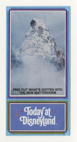 1978 New Matterhorn Disneyland Gate Flyer - ID: may22477 Disneyana