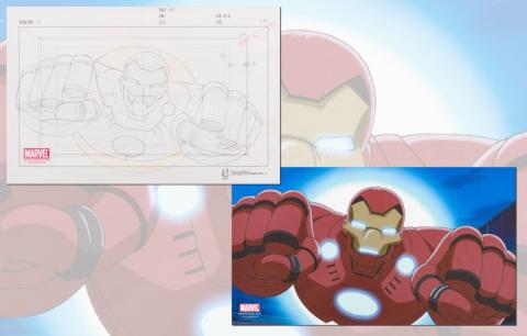 Ultimate Avengers Iron Man Layout Drawing and Giclee Print - ID: mlg100125 Marvel