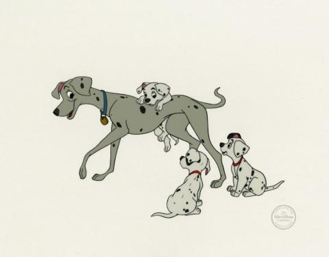 101 Dalmatians Perdita & Puppies Sericel - ID: novdalmatians21015 Walt Disney