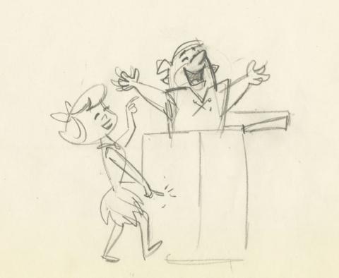 Flintstsones Barney & Betty Rubble Development Drawing - ID: novflintstones21059 Hanna Barbera
