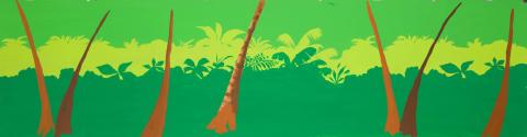 Super Globetrotters Palm Trees Pan Production Background - ID: oct22065 Hanna Barbera