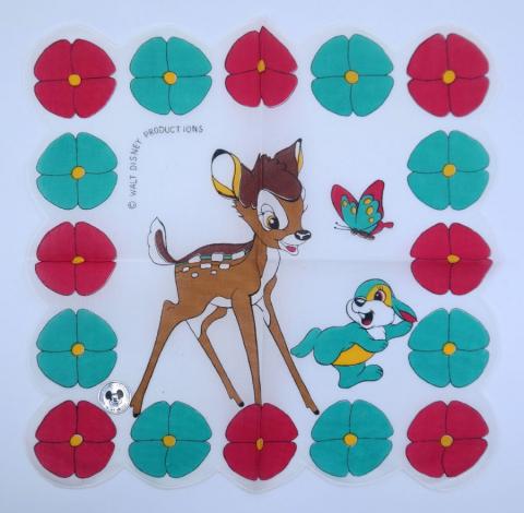 Bambi, Thumper, and Flowers Handkerchief - ID: octdisneyana21049 Disneyana