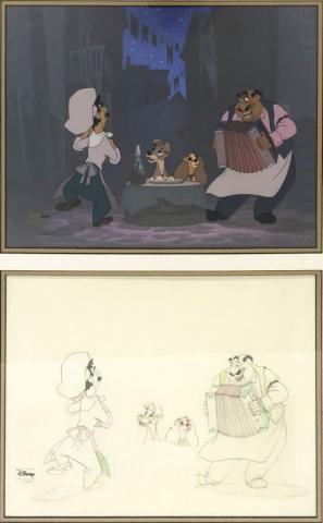 Lady and the Tramp Limited Edition Hand-Painted Cel & Print - ID: octtramp21110 Walt Disney