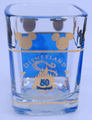Disneyland 50th Anniversary Square Shot Glass - ID: sepdisneyana21007 Disneyana
