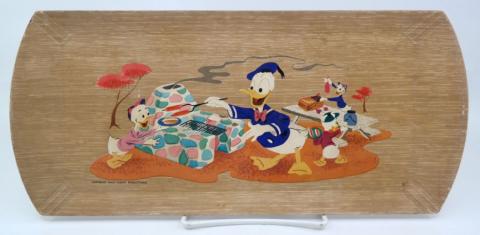 1960s Donald and Nephews Wood Litho Tray by Hasko - ID: sepdisneyana21034 Disneyana