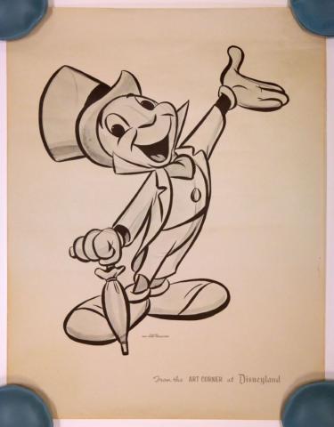 Disneyland Art Corner Jiminy Cricket Print - ID: sepjiminy21068 Disneyana