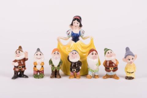 Snow White and the Seven Dwarfs Ceramic Figure Set - ID: unk00114sw Disneyana