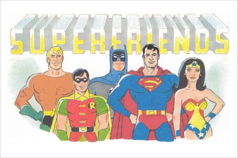 The Mighty Super Friends Limited Edition by Bob Singer - ID: BS0022P Bob Singer