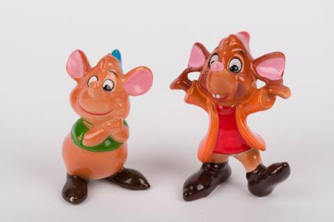  Cinderella Gus and Jaq Ceramic Figurines  - ID: apr22232 Disneyana