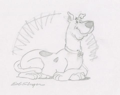 Scooby-Doo Laying Down Personal Drawing by Bob Singer - ID: apr23001 Bob Singer