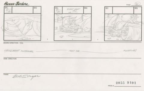 The Flintstones: Hollyrock-a-Bye Baby Storyboard Drawing - ID: apr23046 Hanna Barbera