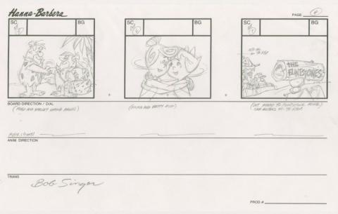 The Flintstones: Hollyrock-a-Bye Baby Storyboard Drawing - ID: apr23048 Hanna Barbera