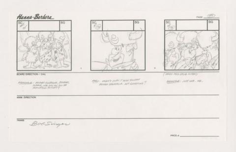 The Flintstones: Hollyrock-a-Bye Baby Storyboard Drawing - ID: apr23050 Hanna Barbera