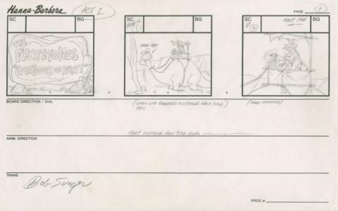 The Flintstones: Hollyrock-a-Bye Baby Storyboard Drawing - ID: apr23052 Hanna Barbera