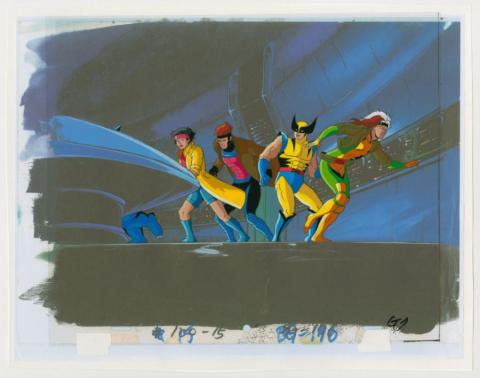 X-Men Till Death Do Us Part Gambit, Jubilee, Wolverine, and Rogue Production Cel  - ID: apr23370 Marvel