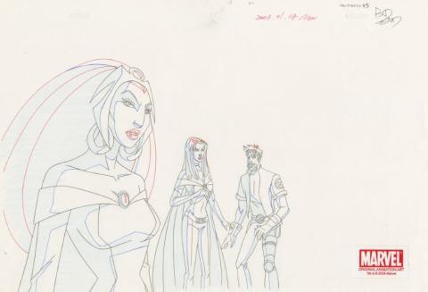 Wolverine and the X-Men White Queen, Forge, and Storm Production Drawing - ID: aug22575 Marvel
