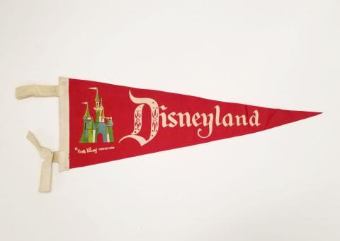 1960s Disneyland Sleeping Beauty Castle Red Pennant - ID: augdisneyana21205 Disneyana