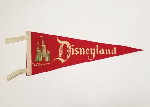 1960s Disneyland Sleeping Beauty Castle Red Pennant - ID: augdisneyana21206 Disneyana
