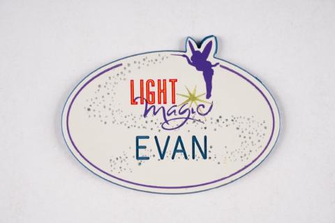 Disneyland Light Magic Cast Member Evan Name Tag (1997) - ID: dec22122 Disneyana