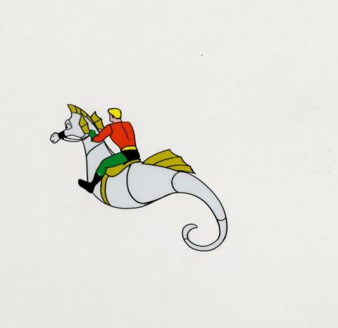 Aquaman Riding Storm the Seahorse Production Cel & Drawing - ID: dec22273 Filmation
