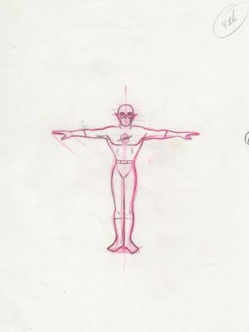 1960s Filmation The Flash Production Drawing - ID: dec22323 Filmation