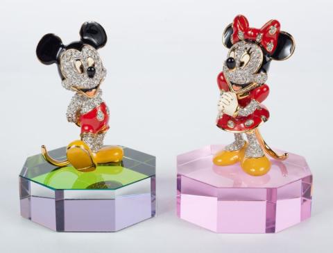 Swarovski Crystal Mickey and Minnie Mouse Figurine - ID: dec22368 Disneyana