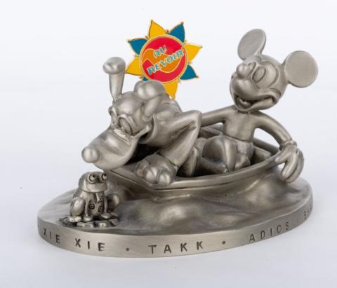 Mickey & Pluto Disneyana 2000 It's a Small World Limited Edition Pewter Sculpture - ID: dec22443 Disneyana