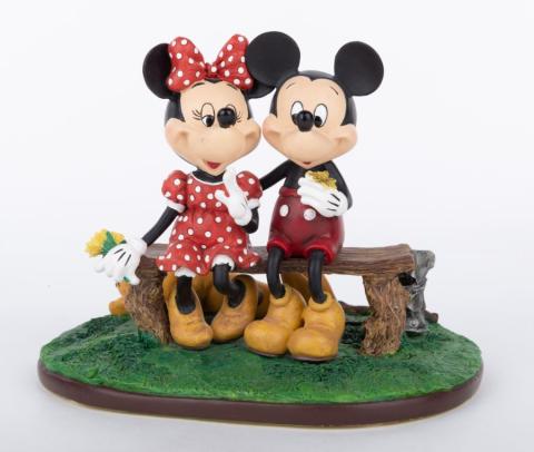 Mickey and Minnie Mouse "Puppy Love" Statuette - ID: dec22446 Disneyana