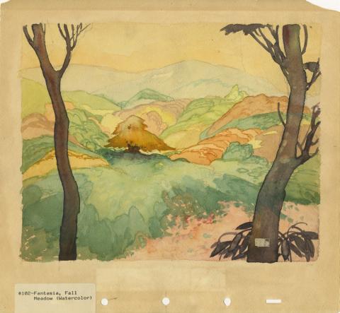 Fantasia Fall Meadow Background Concept Painting - ID: decfantasia20154 Walt Disney