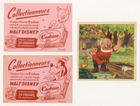 Set of (3) French Cadum Soap Advertisments (c.1930s/40s) - ID: feb23430 Disneyana