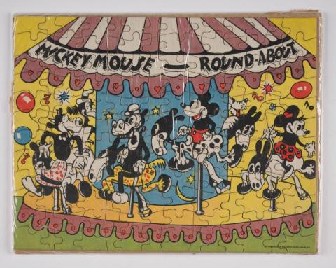 Mickey Mouse Round-About Jigsaw Puzzle (c.1930's) - ID: feb23440 Disneyana