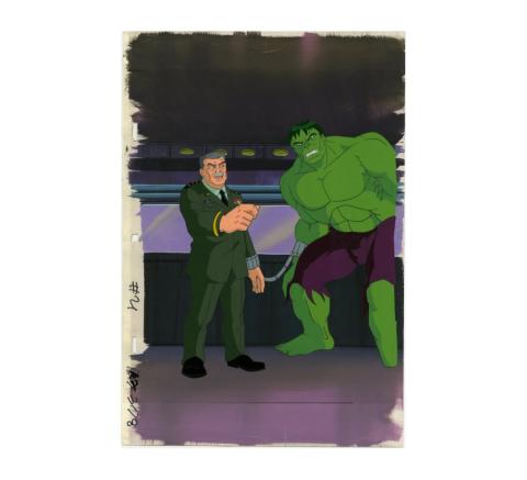 Incredible Hulk and Colonel Ross Production Cel and Background - ID: hulk32149 Marvel