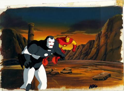 Iron Man and War Machine Production Cel and Background - ID: iron32314 Marvel