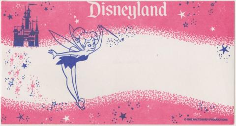Disneyland Tinker Bell 1982 Gift Envelope - ID: jan23168 Disneyana